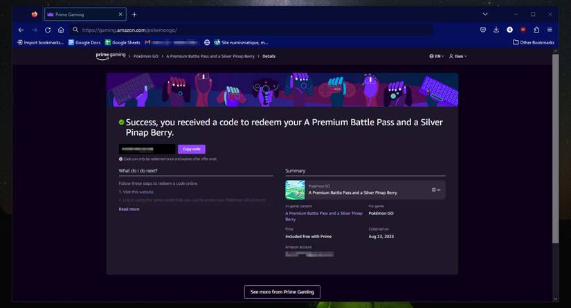 Claim your Pokémon GO Prime Gaming rewards