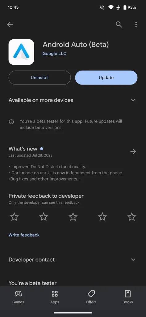 Google Play Store experiments with new bottom bar behavior