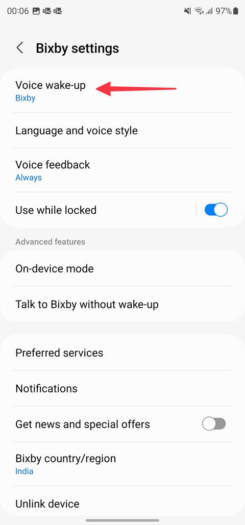 Bixby voice wake-up