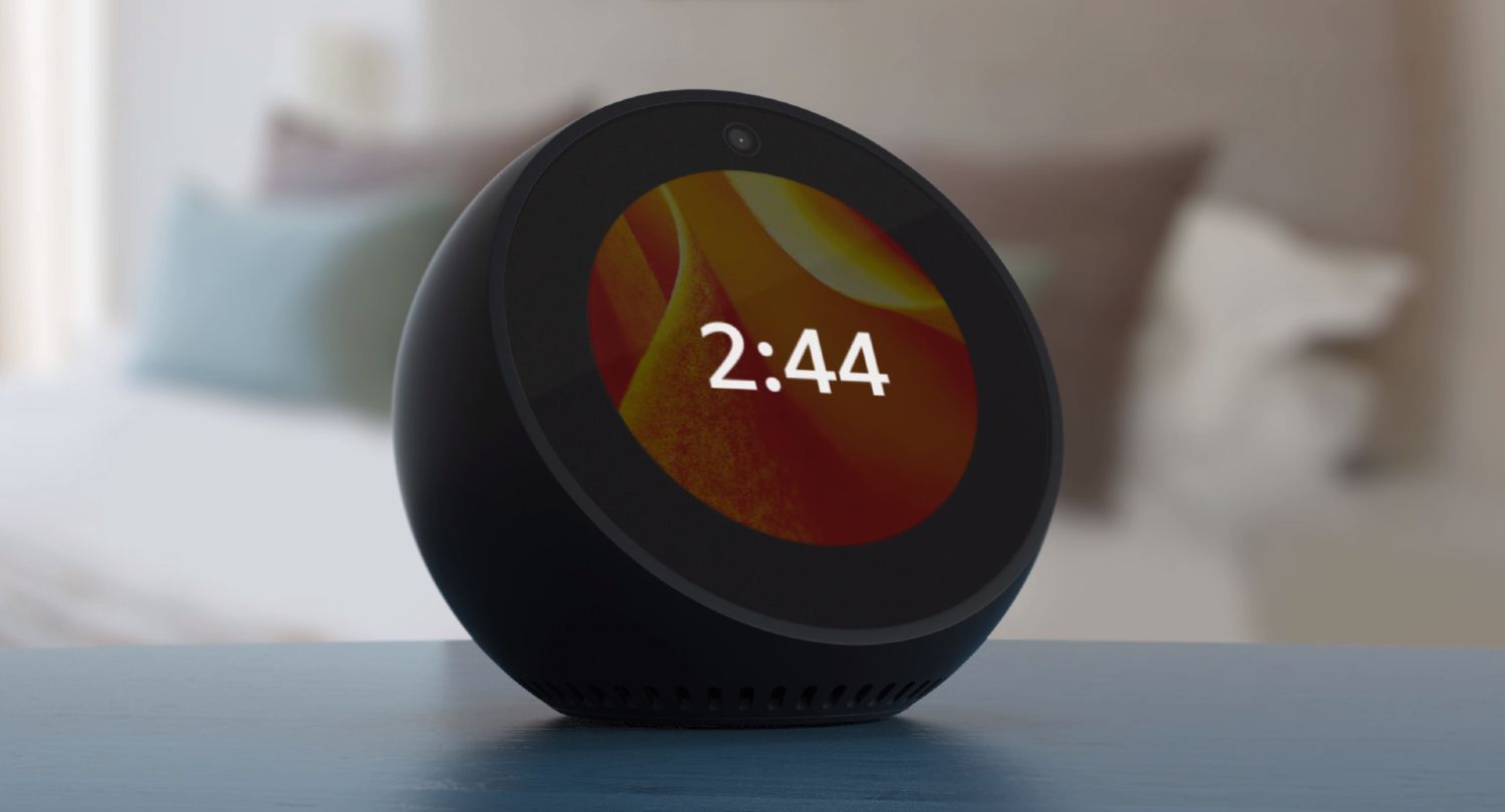 Amazon Echo Spot on a nightstand