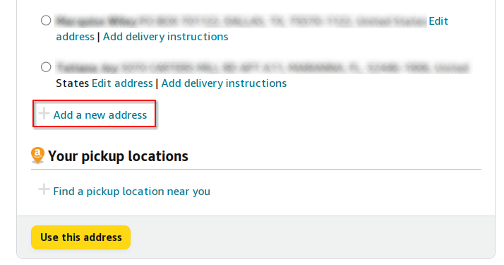 Amazon: How to change your shipping address