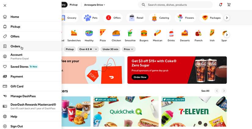 How to cancel a DoorDash order for a refund
