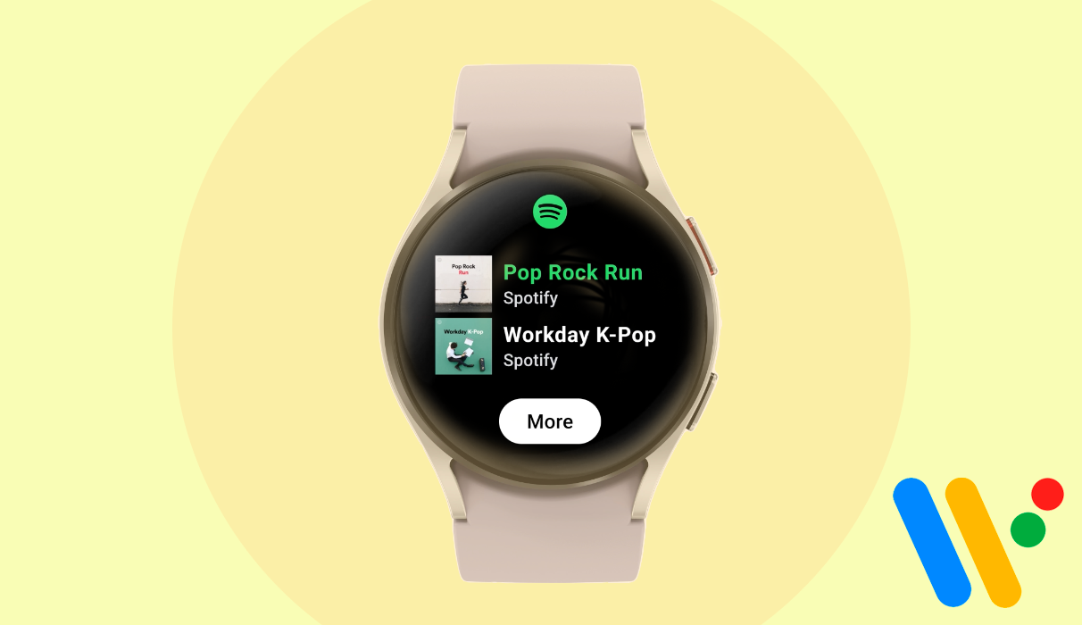 A Google Pixel Watch against a yellow background