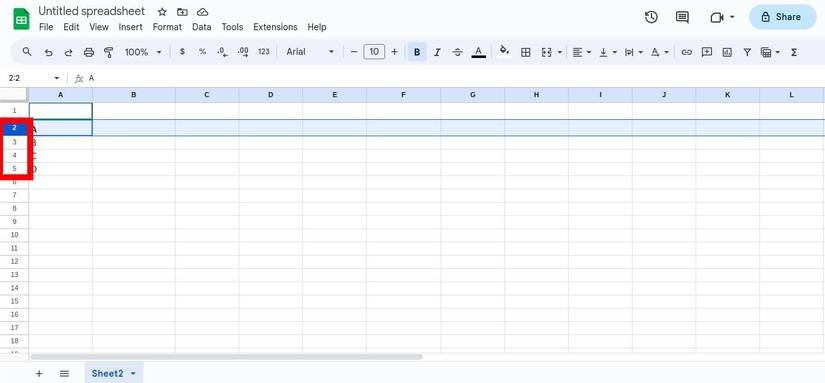 How to group rows or columns in Google Sheets