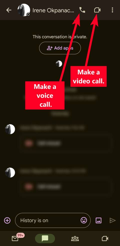 How to make a call via Gmail