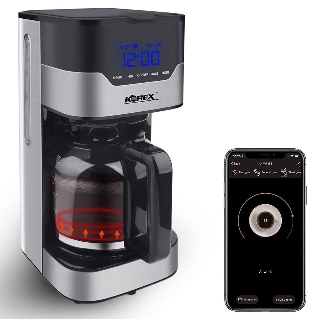  Smarter Smart iCoffee Brew Coffee Maker in Red with Built-in  Grinder App for Customized Coffee On Demand : Home & Kitchen