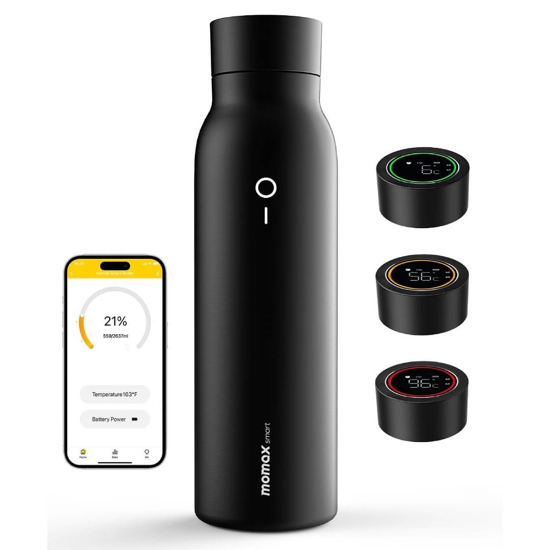 ICEWATER 3-In-1 Smart Water Bottle - Glows, Plays Music & Lights Up 20 Oz  Black