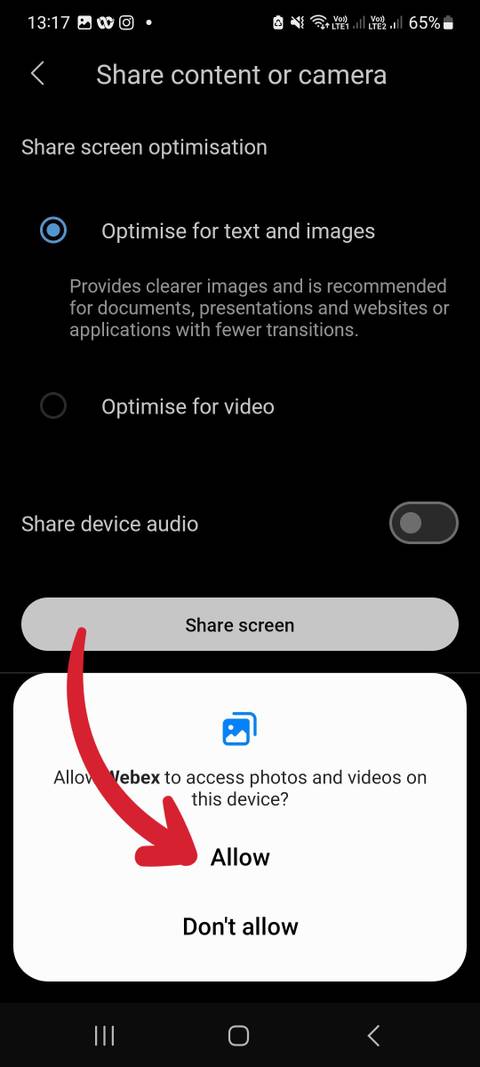 Webex: How to share your screen