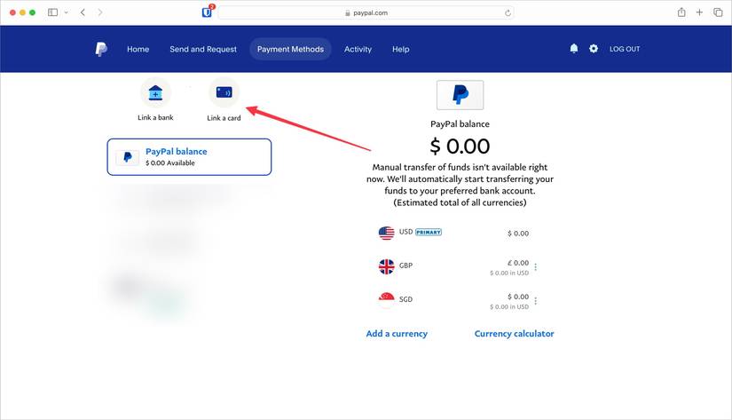 Paypal: How to add a gift card to your account