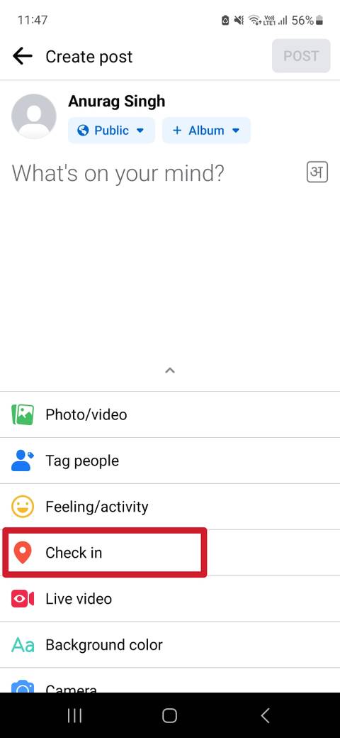 Facebook: How to check in