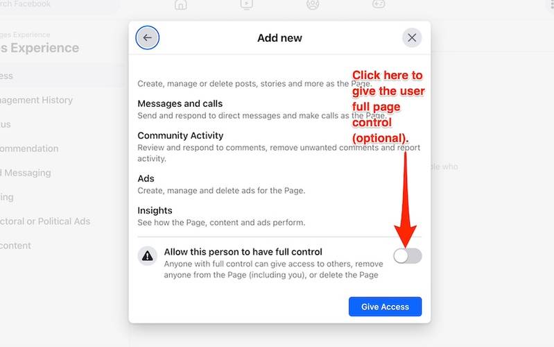 Facebook: How to add an account administrator