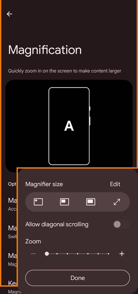 Accessibility features on Android 14