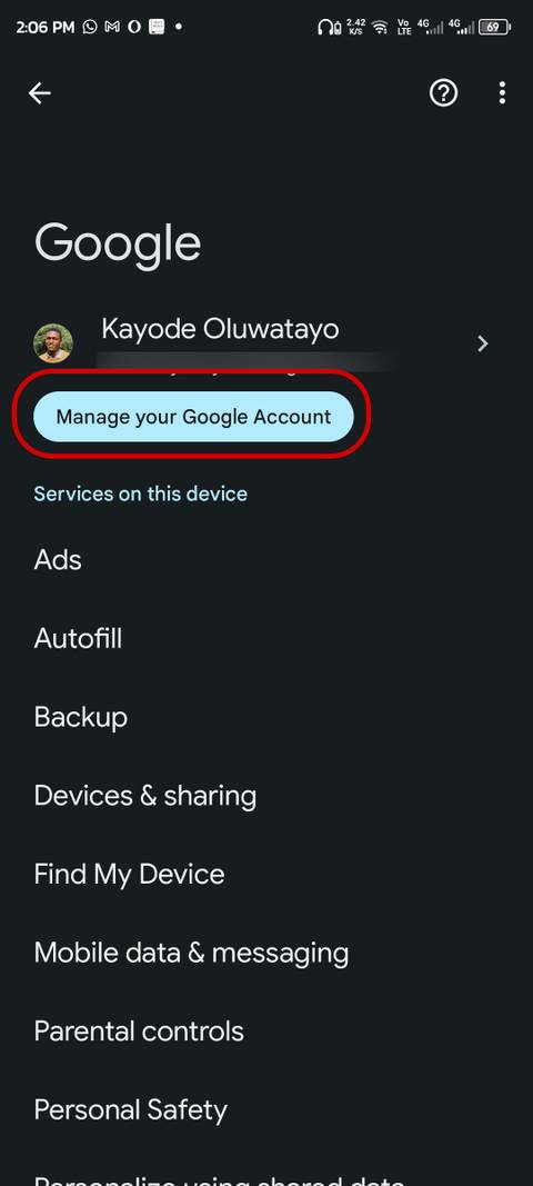 change google email password on android