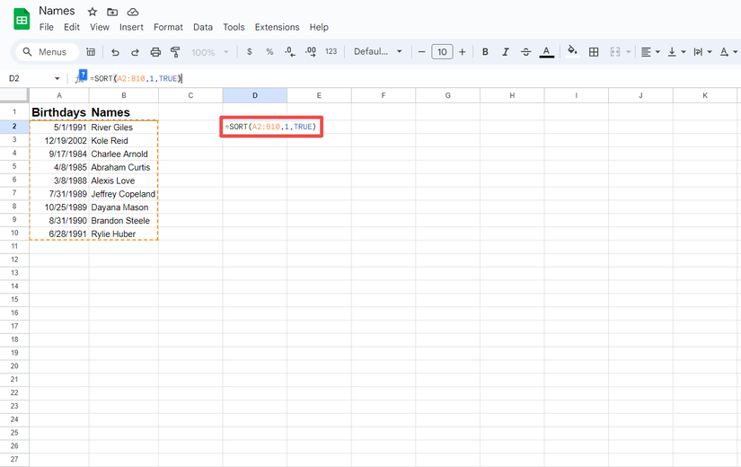 Google Sheets: How to sort your data by date