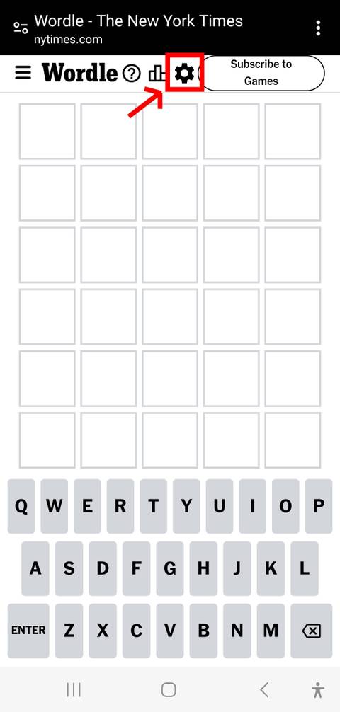 red arrow pointing to gear icon