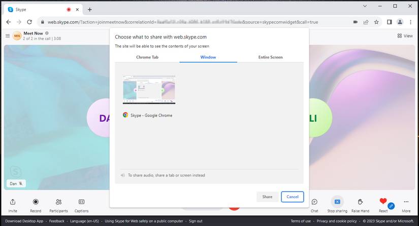 Window Share Window Skype: How to screen share