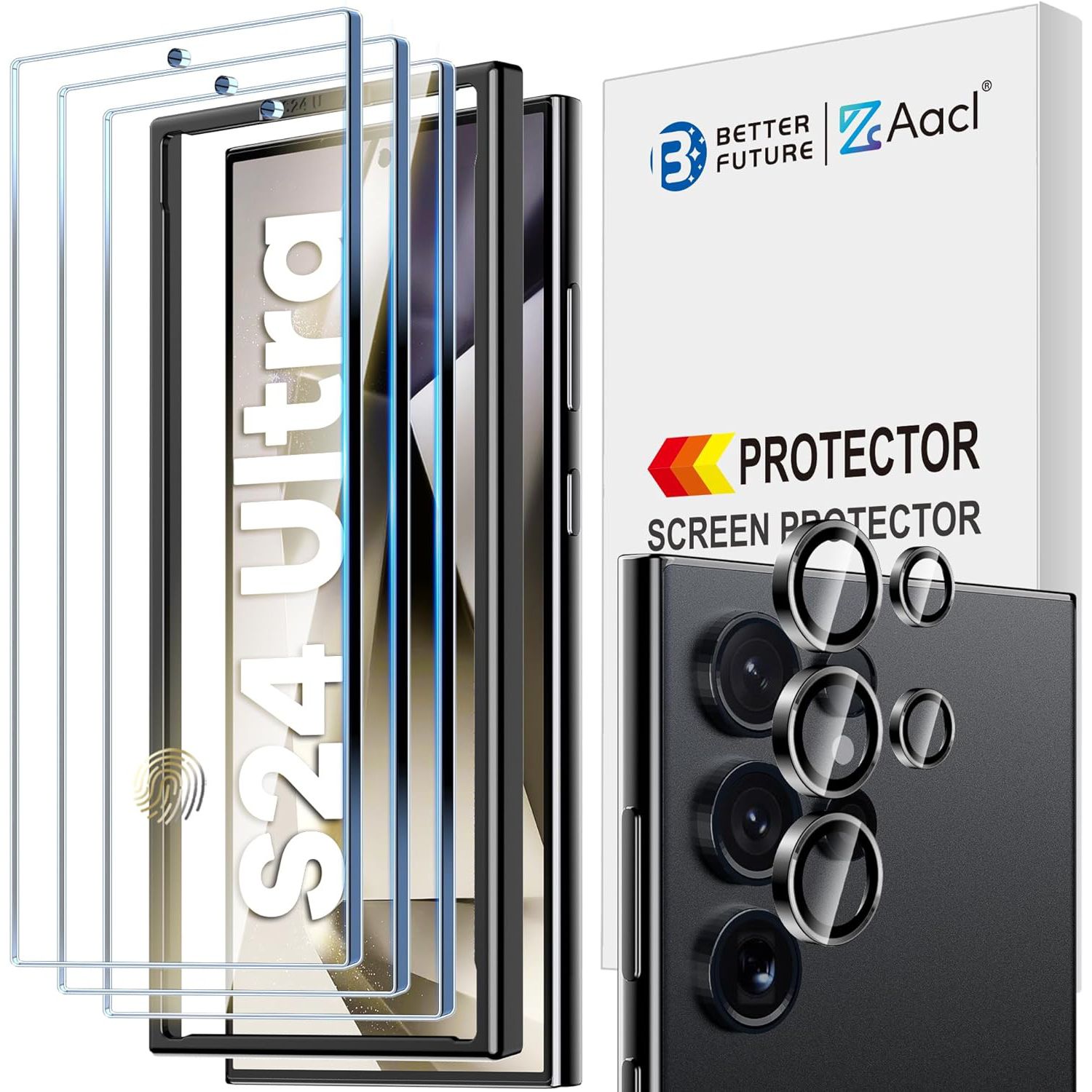 For Galaxy S24 Ultra, S24 Plus, S24 Screen Protector, Spigen GLAS.tR EZ Fit  2PC