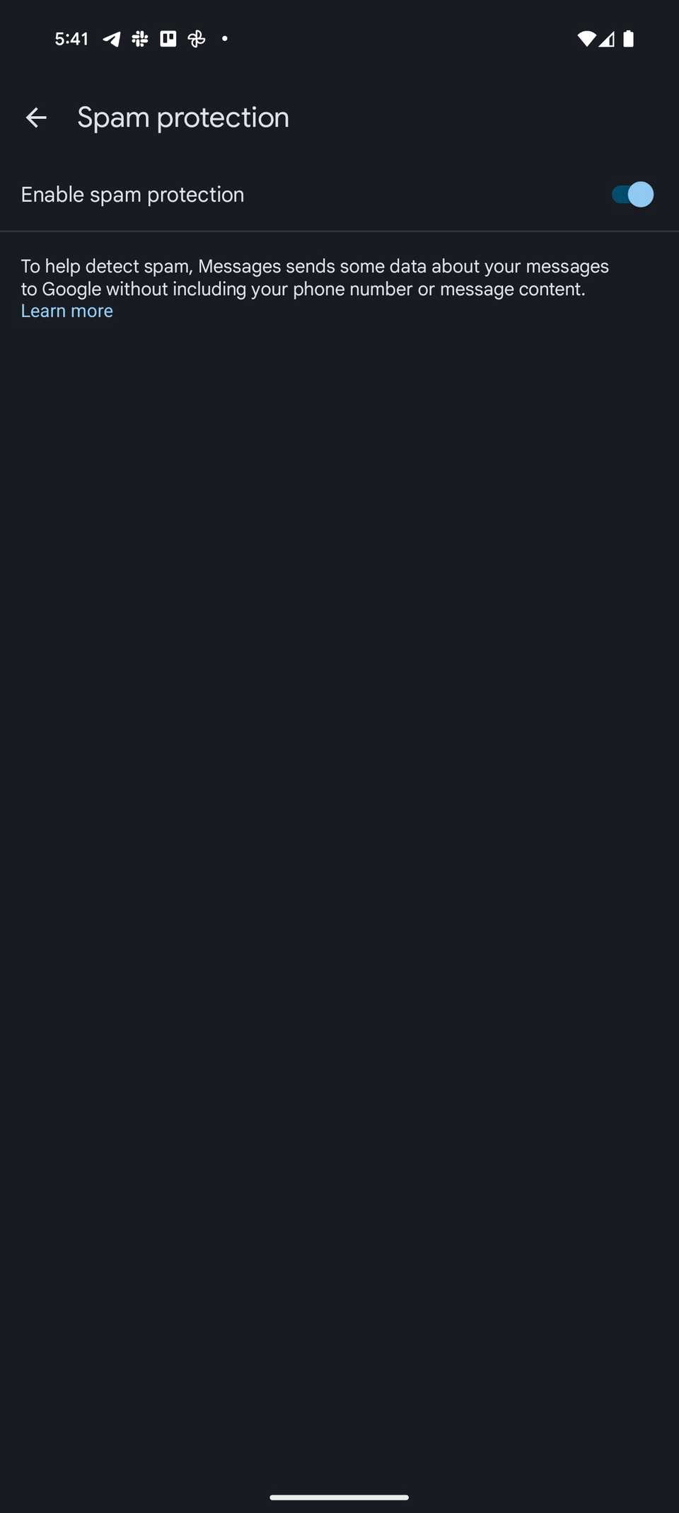 Protezione dallo spam in Google Messaggi