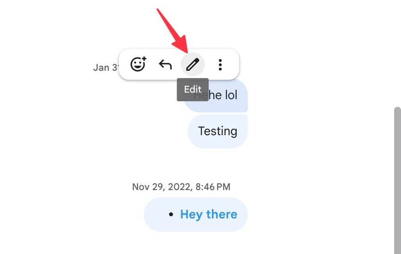 Edit a message in Google Chat