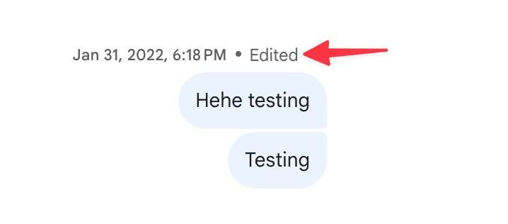 Edited message in Google chat