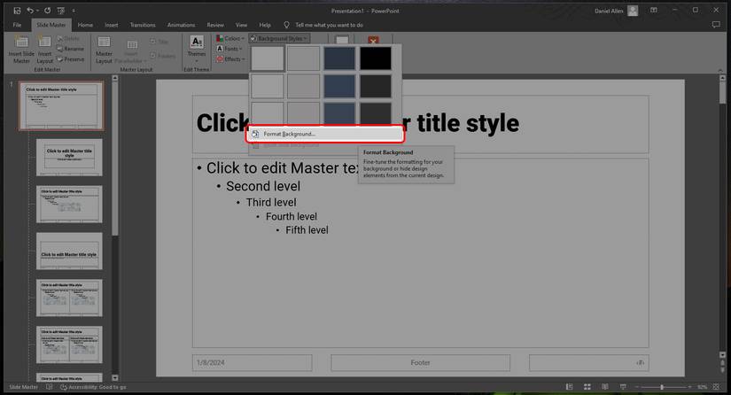 Format Backround Microsoft PowerPoint: The difference between templates and themes
