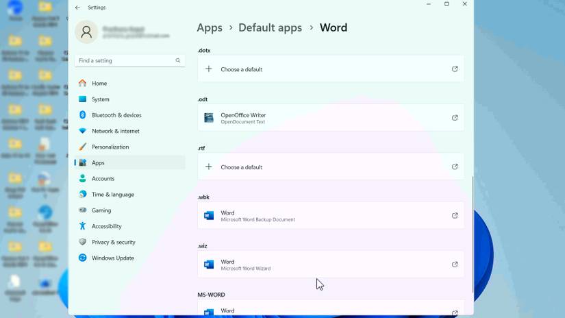 How to set OpenOffice as the default on Windows