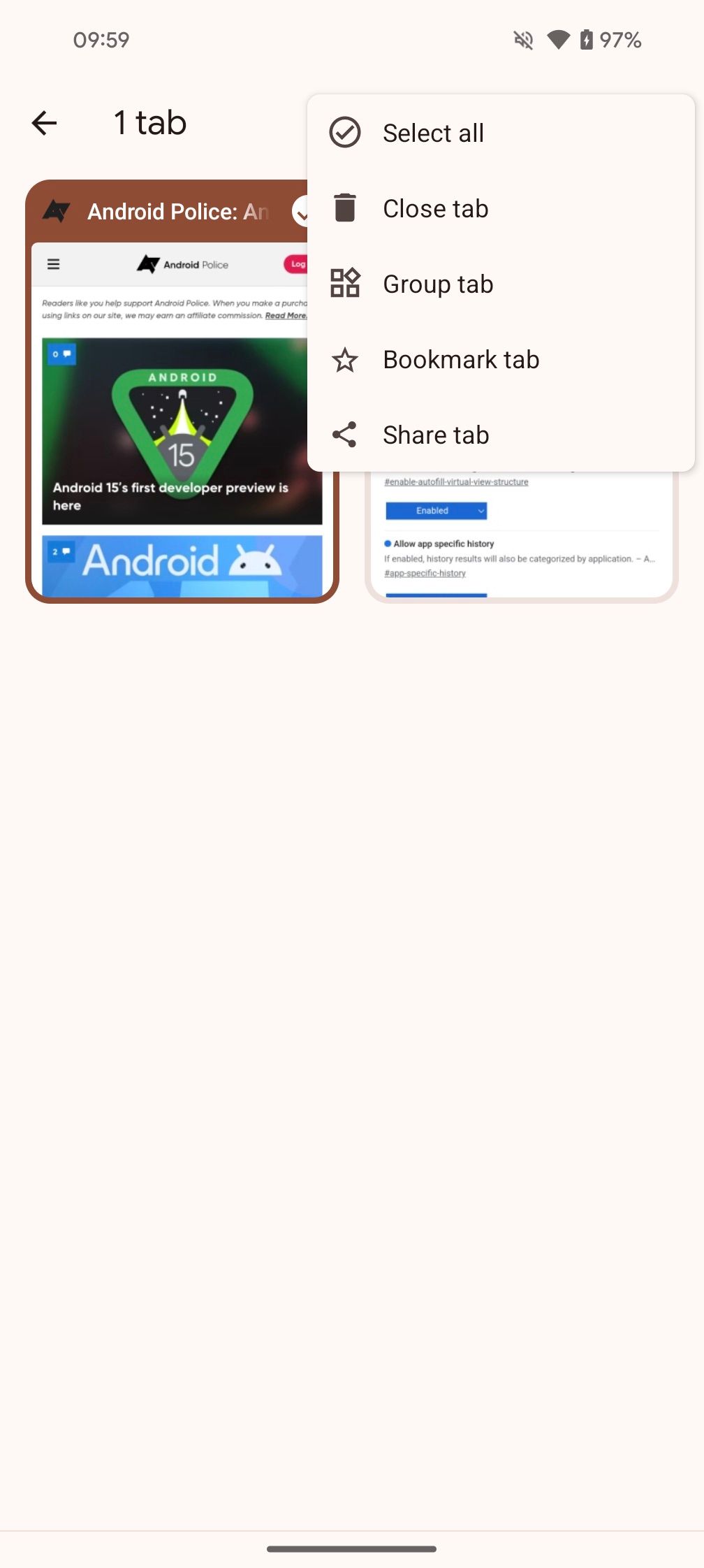 Chrome for Android could soon let you group a single tab