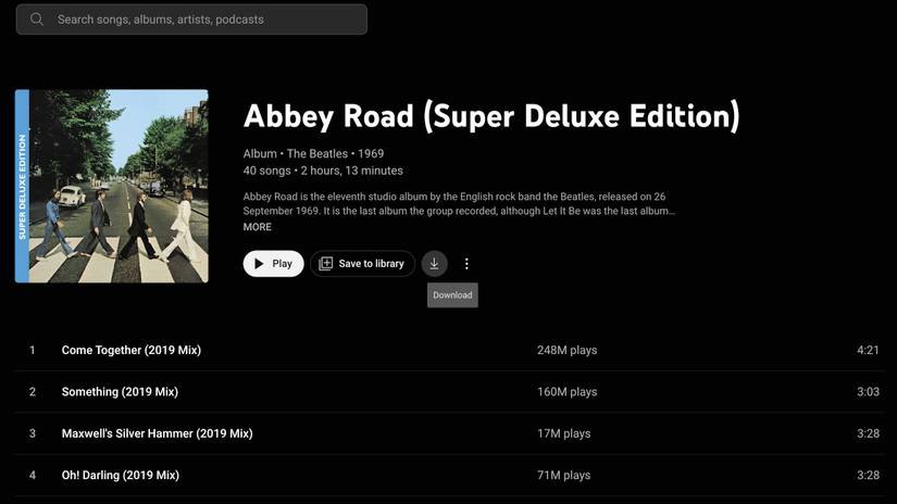 YouTube Music now supports offline downloads on desktop