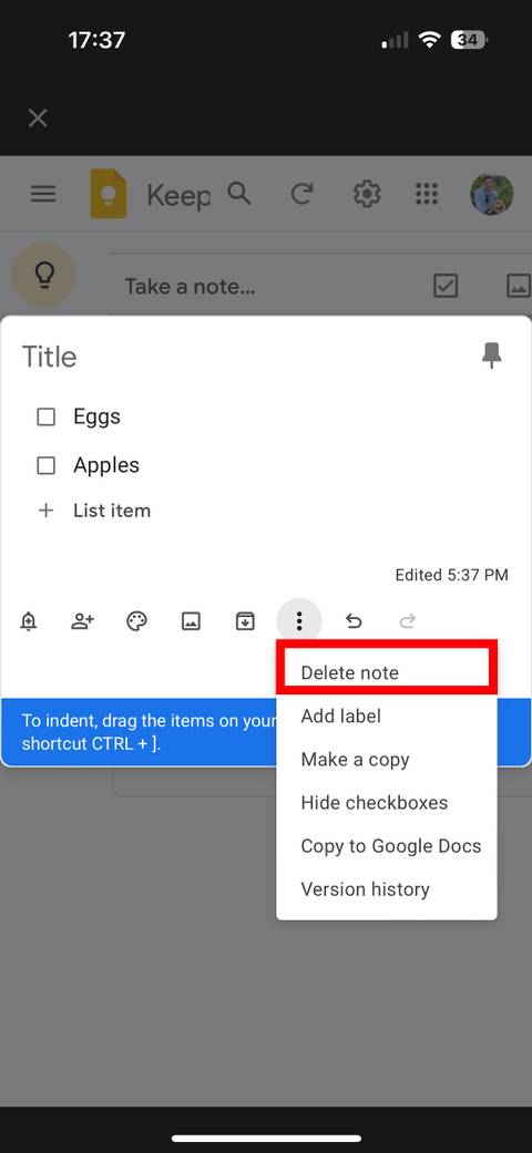 How to use Google Shopping List