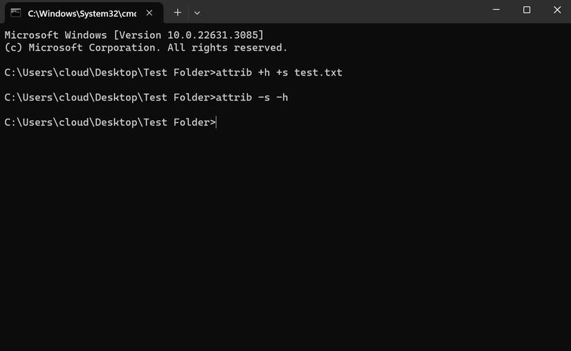 File Hide Command 13 ingenious Windows Command prompt hacks