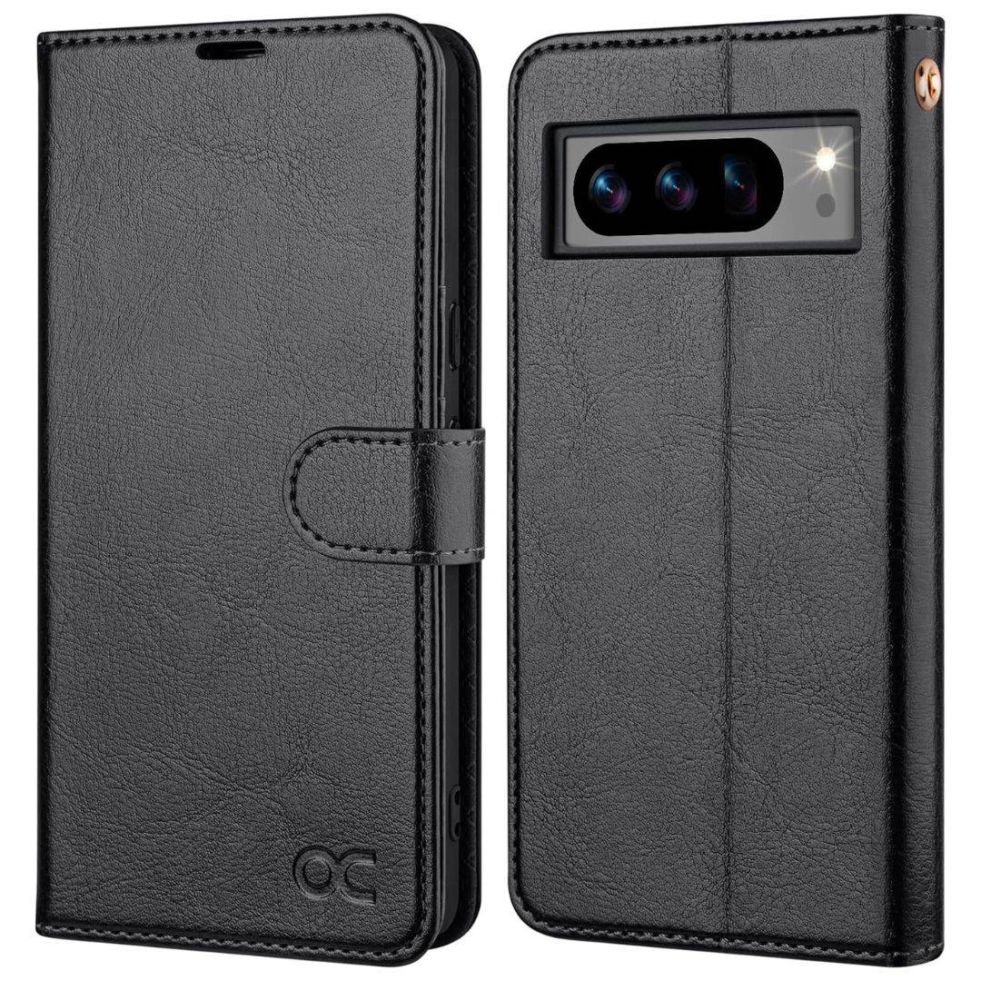 BOCTECH Cover A Portafoglio Per Google Pixel 8 Pro – Pelle PU Con Slot Carte E Chiusura Magnetica, Nera
