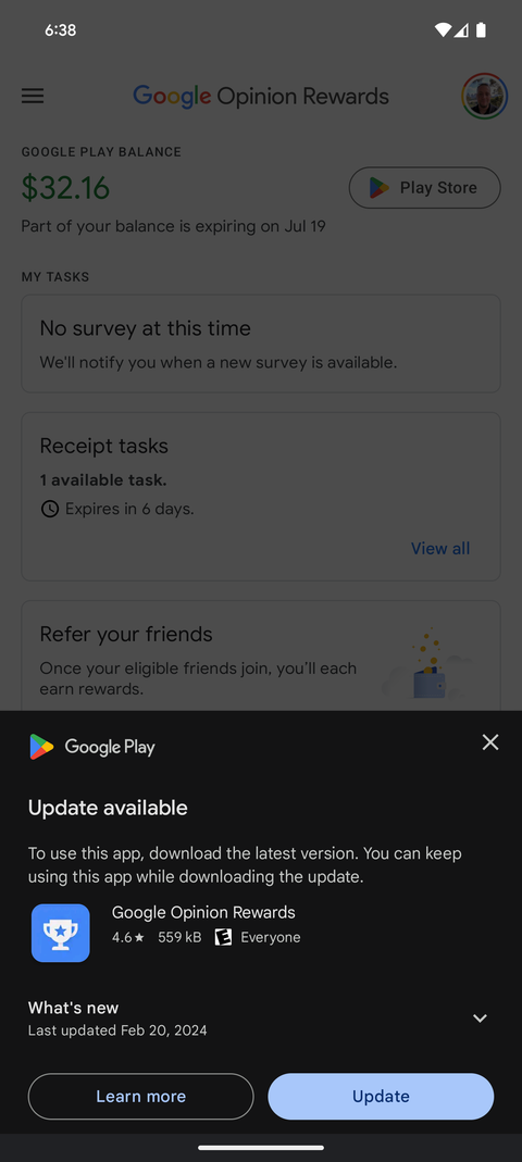 The Google Play Store dons a modern look with a new card-style context menu