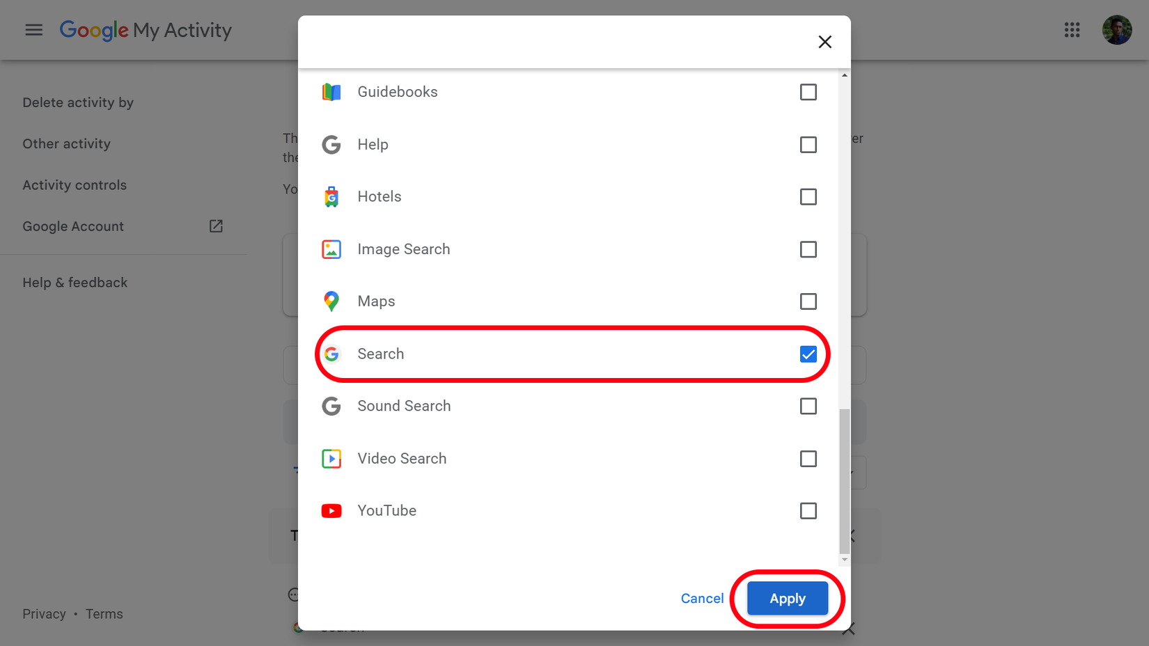 How to quickly delete your Google search history