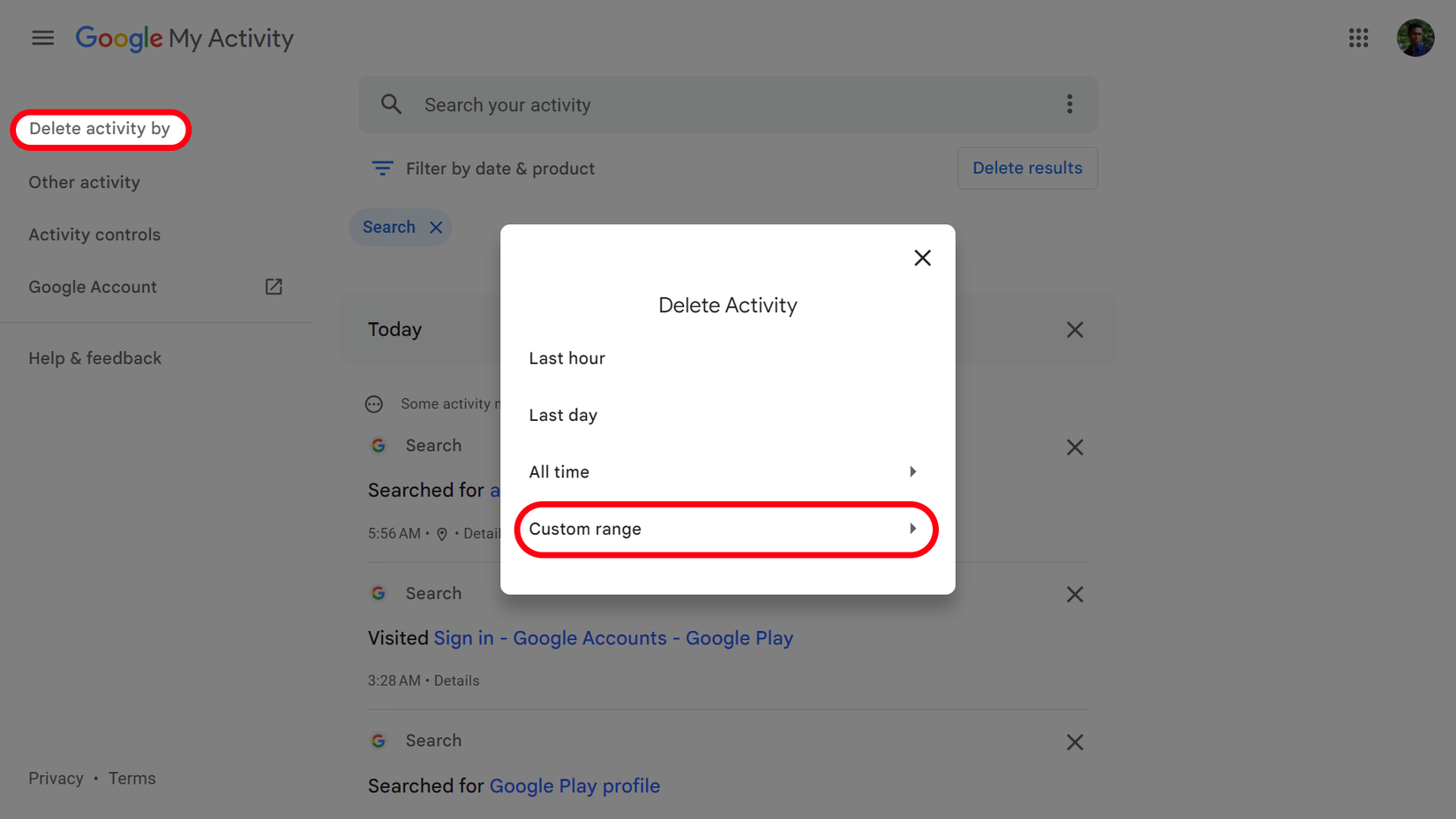 How to quickly delete your Google search history