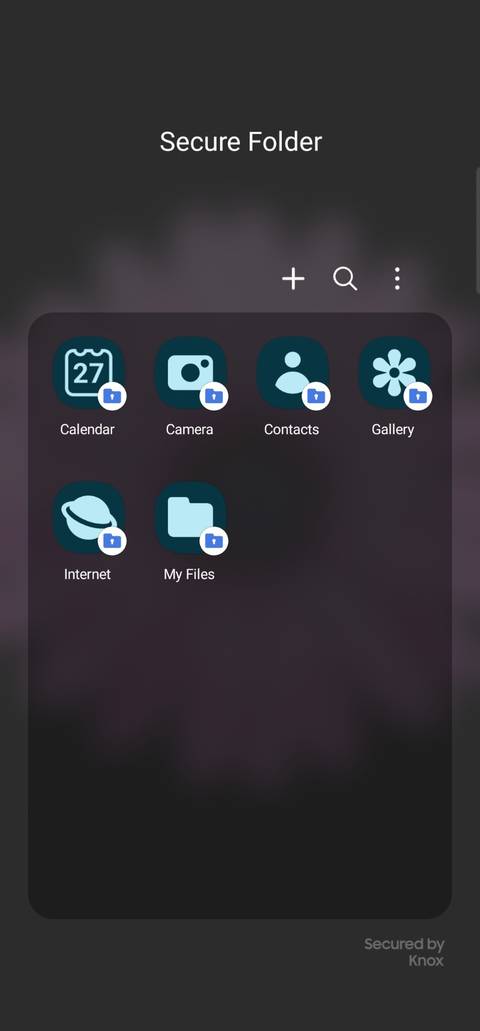 Menu Cartella protetta Samsung
