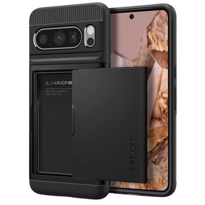 kalibri Cover in pelle compatibile con Google Pixel 8 Pro - Cover con porta carte e funzione Stand chiusura magnetica - Wallet Case Custodia protettiva - Bussola vintage marrone
