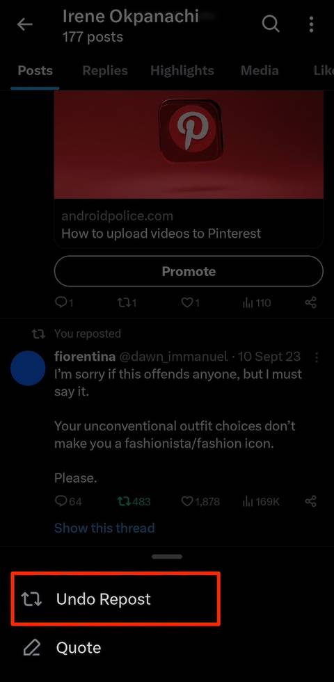 X: How to delete a post on your account