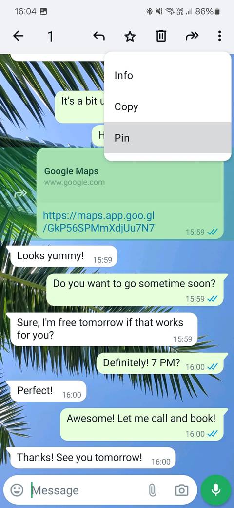 Message Counter Pin WhatsApp: How to pin a message