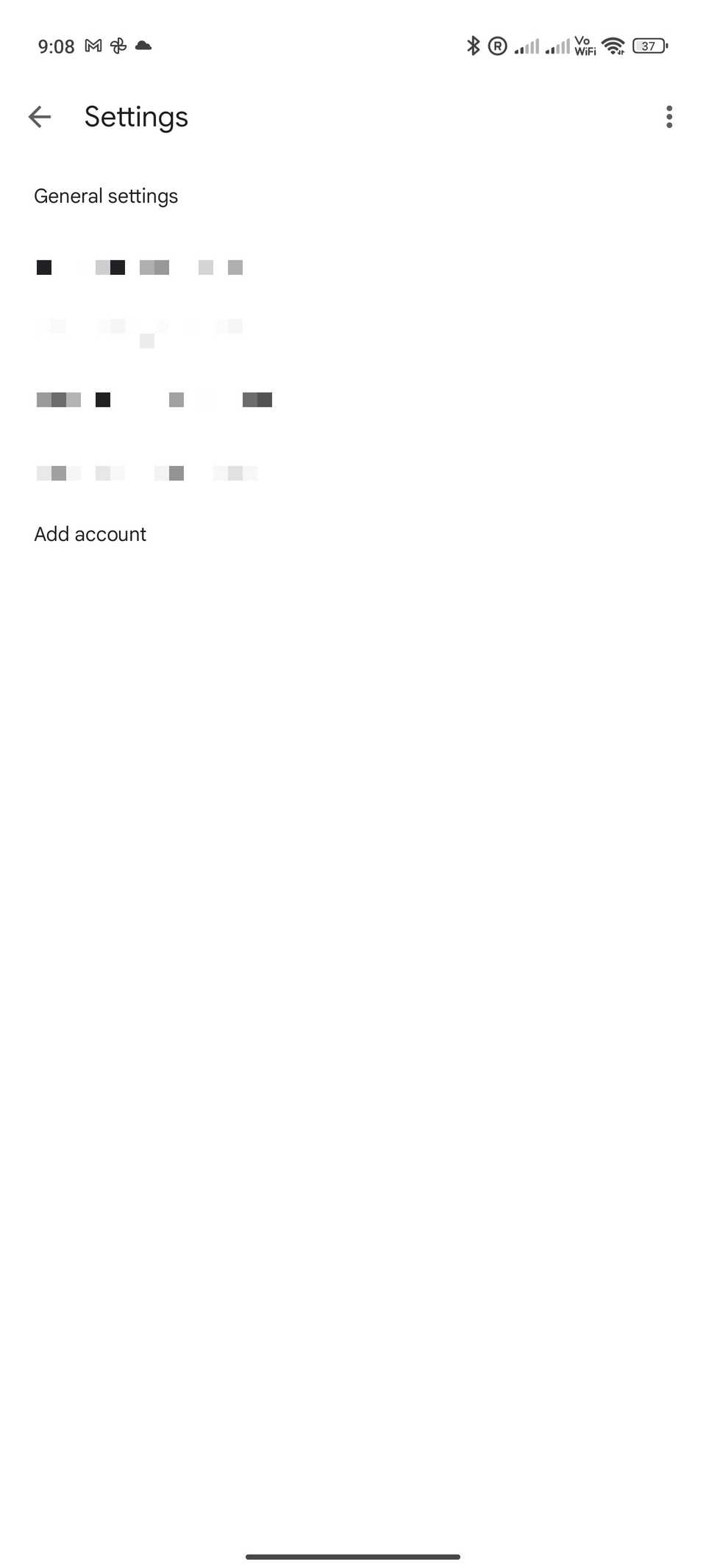 Elenco degli account Gmail per Android