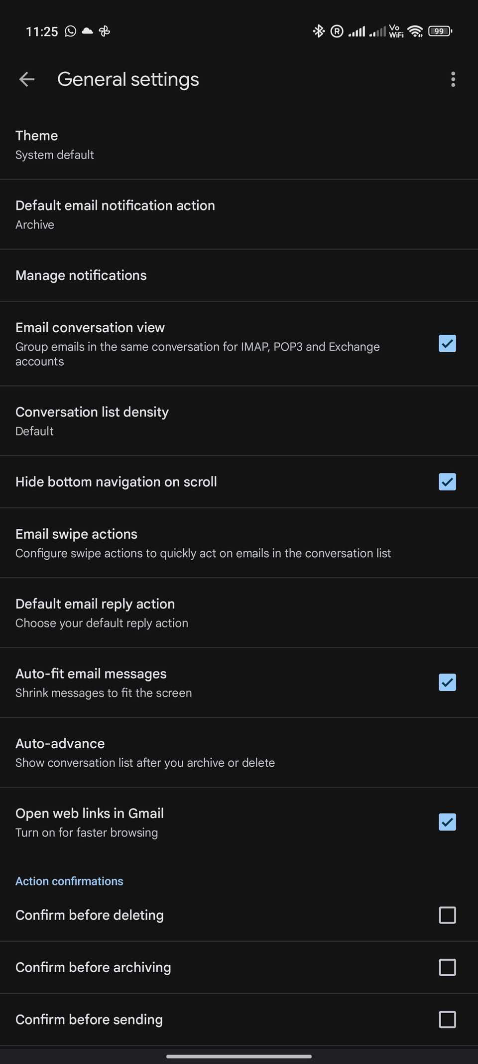 Impostazioni generali in Gmail