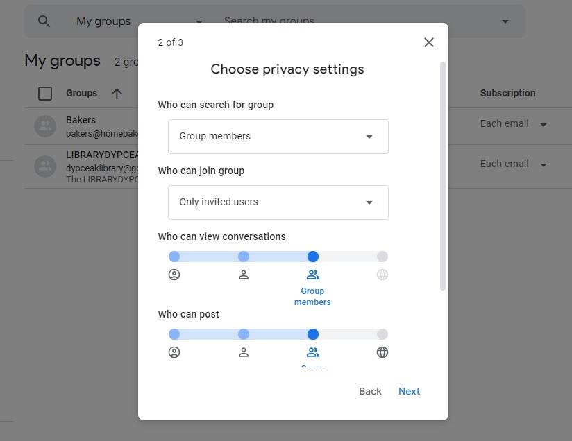Google Groups: How to set up a new group