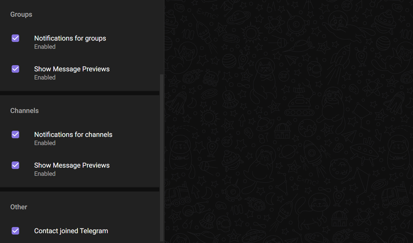 Telegram: How to turn off new user notifications