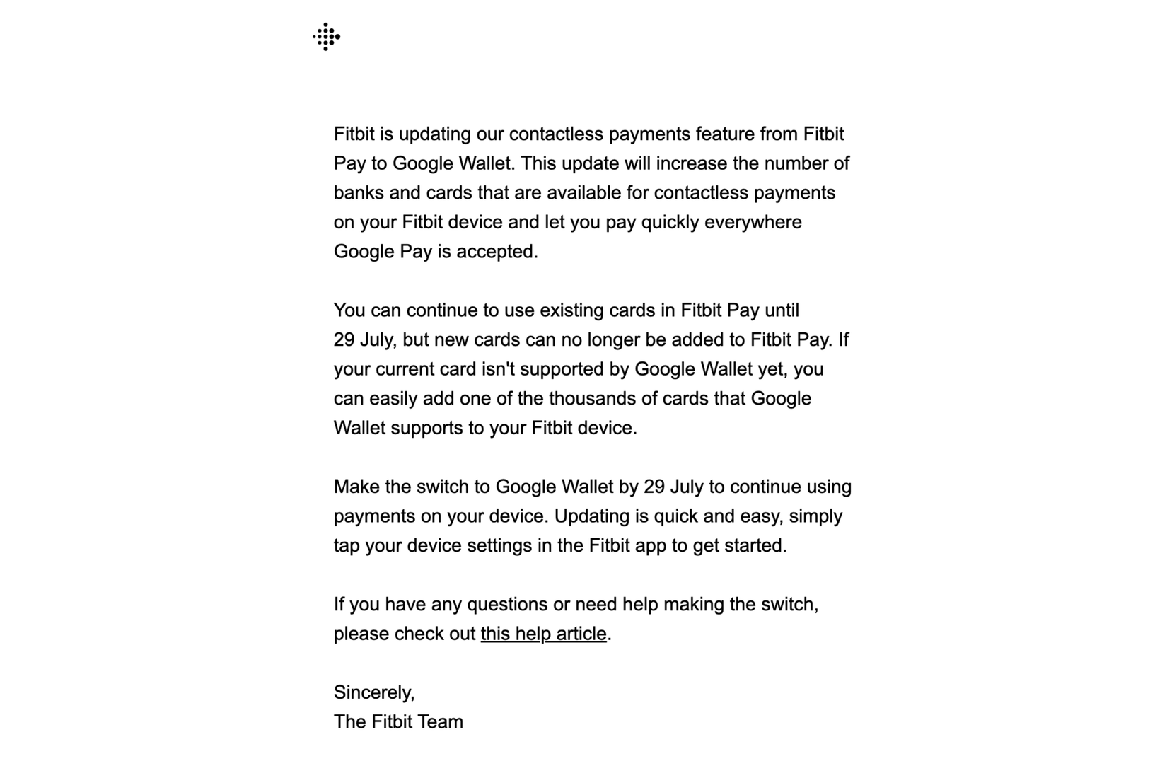 Fitbit warns you have 3 months before mobile payments switch to Google ...