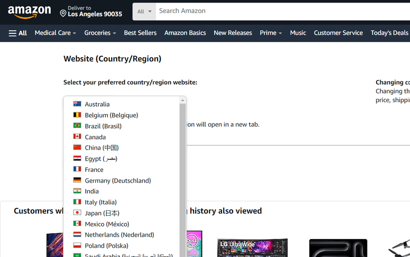 Amazon: How to change the primary language on the web and mobile apps