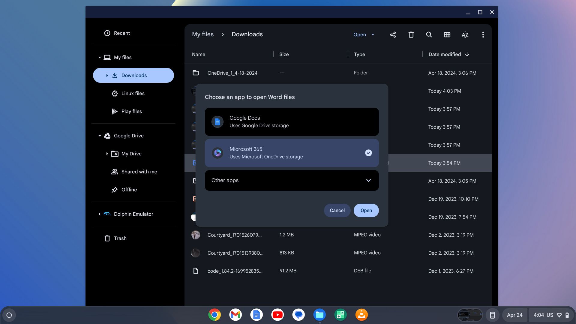 Your Chromebook now lets you open OneDrive docs right from the Files app