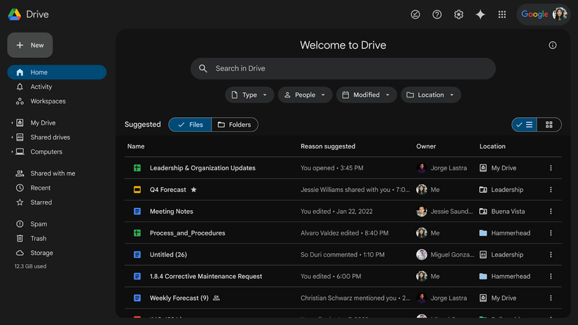 Dark theme for Google Drive is now widely available