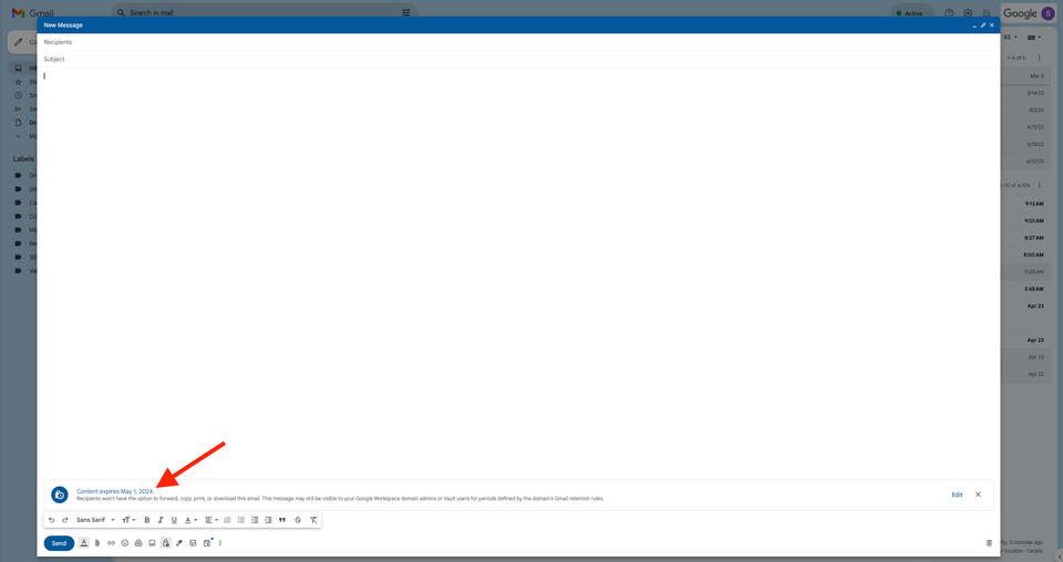 Gmail: How to send a secure email message