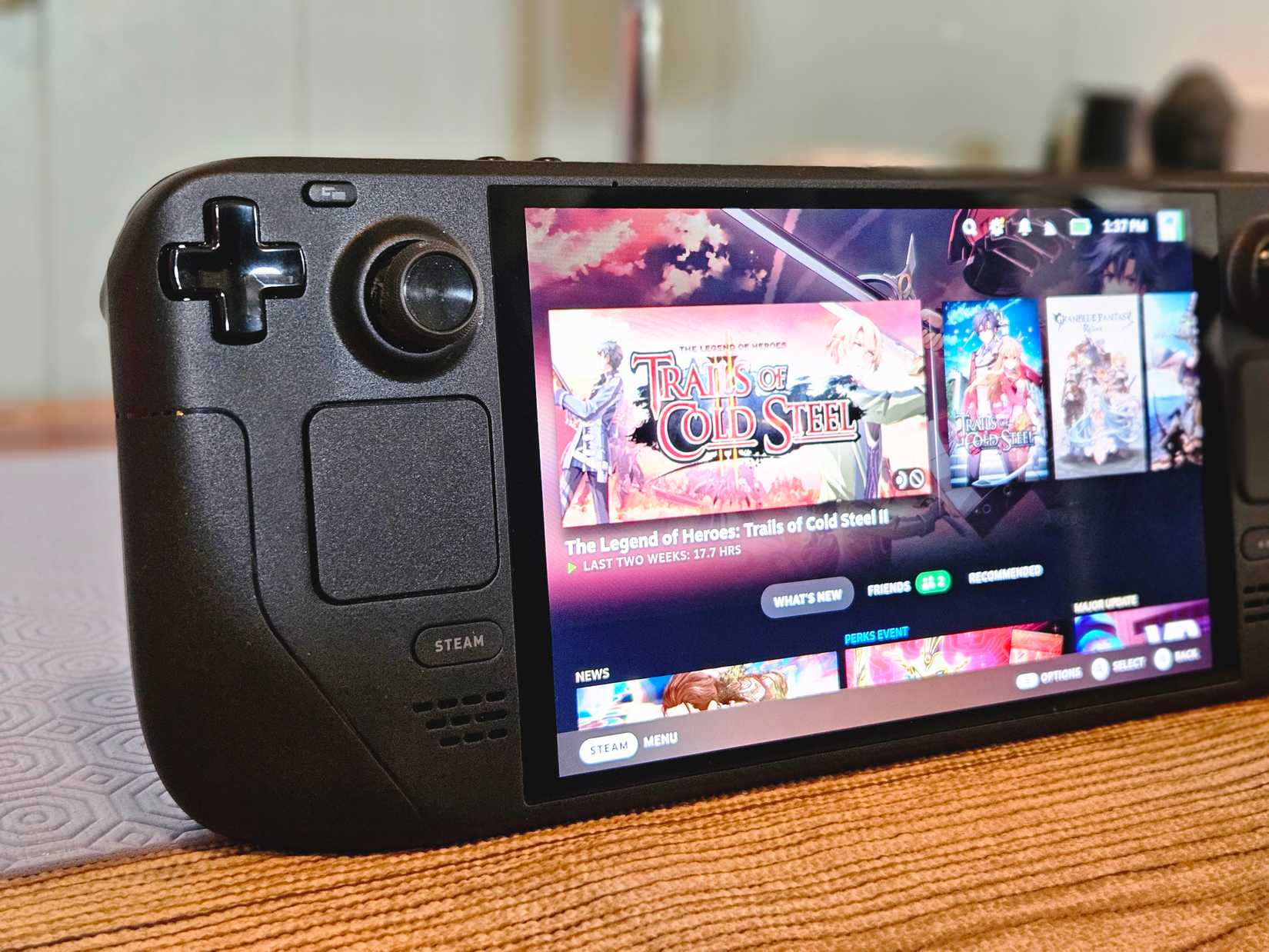 tela oled e controles do Steam Deck