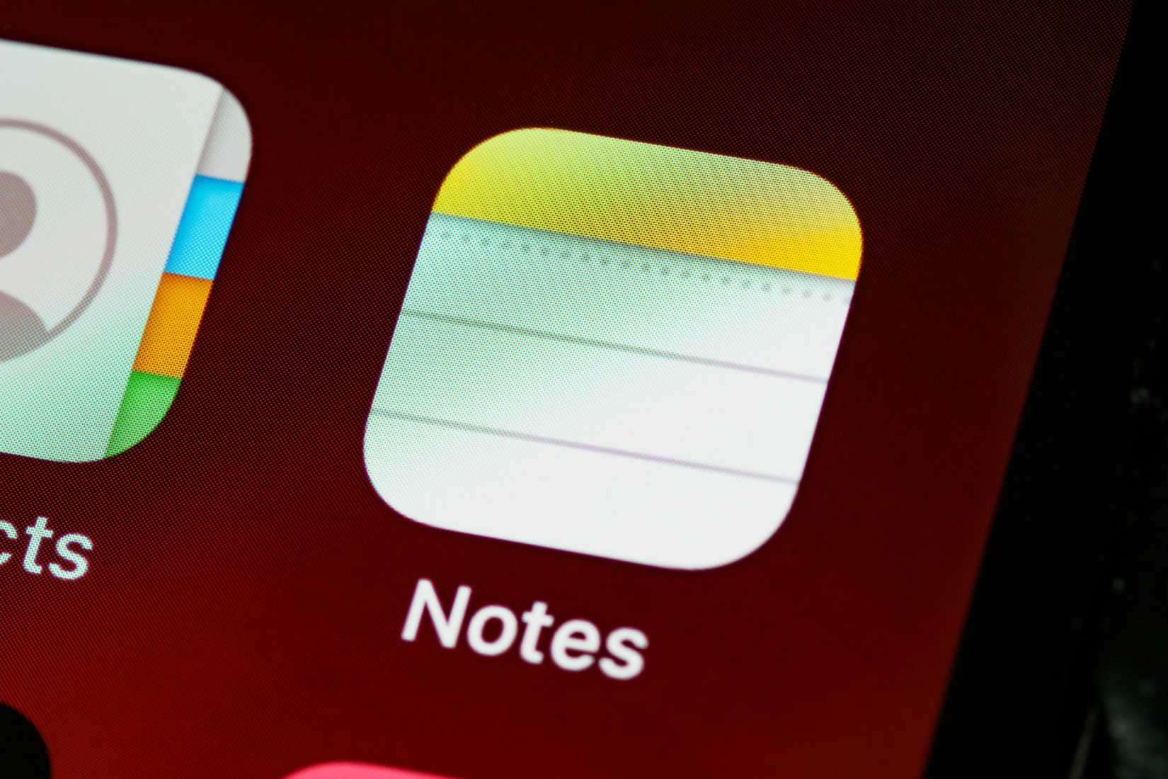 Icona dell'app Apple Notes su un iPhone