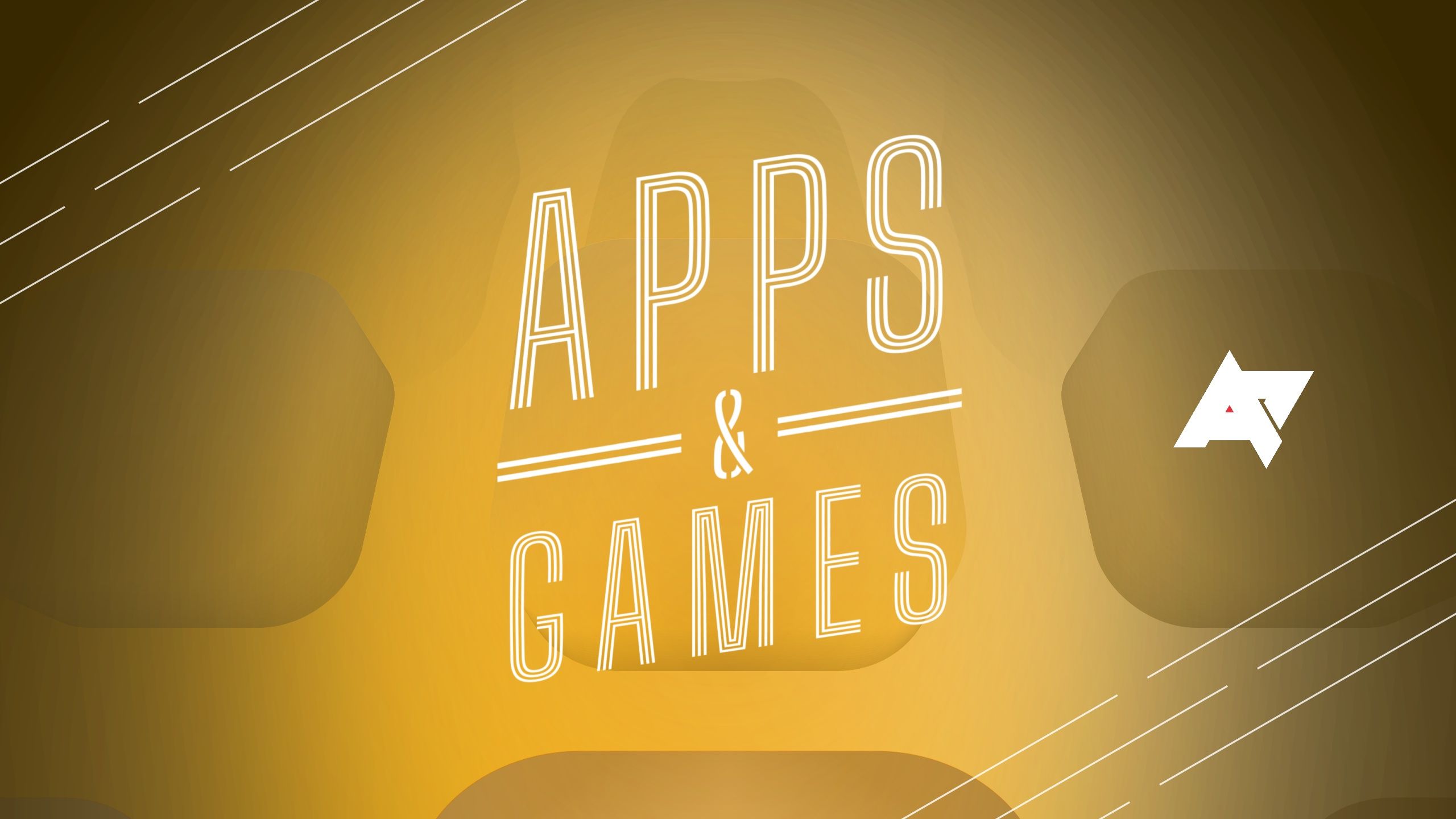 ap logo and apps and games heading on yellow background